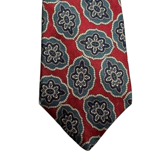 Gant Limited Edition Floral Pattern Silk Tie Red & Navy - Picture 2 of 6